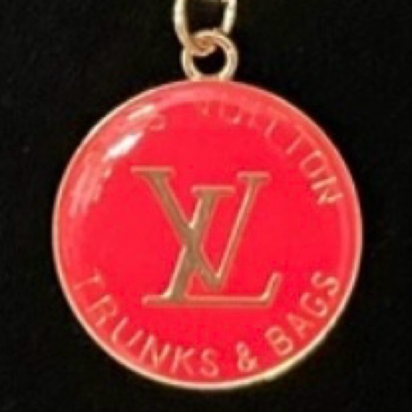 Red Louis Vuitton Charm Pearl Toggle Necklace - Picture 1 of 5